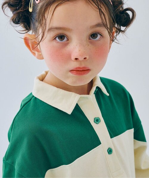 p.premier（ピードットプルミエ）の「春色の切替ラガー裾フリルワンピース_ジュニア対応（ワンピース・キッズ・グリーン/ピンク/イエロー・80/90/100/110/120/130/140）」の6枚目の写真