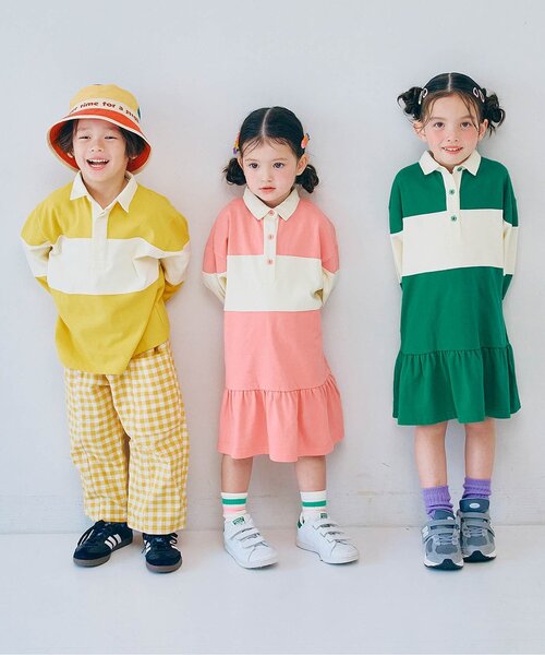 p.premier（ピードットプルミエ）の「春色の切替ラガー裾フリルワンピース_ジュニア対応（ワンピース・キッズ・グリーン/ピンク/イエロー・80/90/100/110/120/130/140）」の8枚目の写真