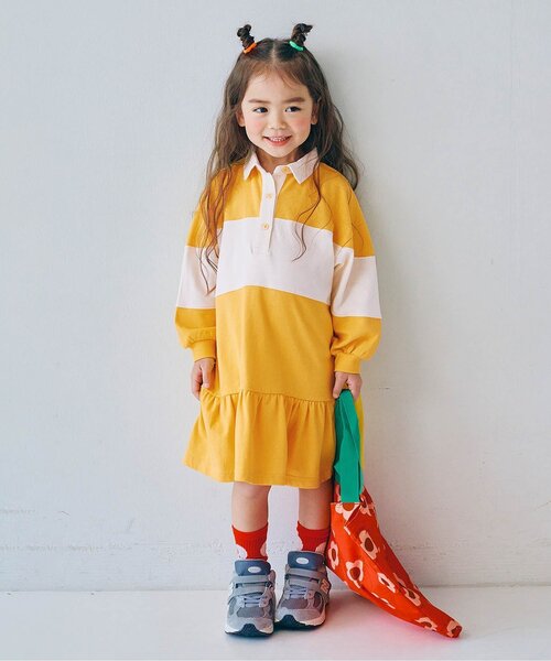 p.premier（ピードットプルミエ）の「春色の切替ラガー裾フリルワンピース_ジュニア対応（ワンピース・キッズ・グリーン/ピンク/イエロー・80/90/100/110/120/130/140）」の13枚目の写真
