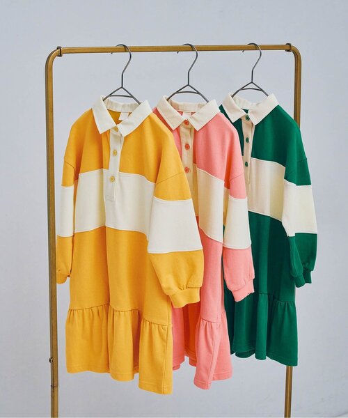 p.premier（ピードットプルミエ）の「春色の切替ラガー裾フリルワンピース_ジュニア対応（ワンピース・キッズ・グリーン/ピンク/イエロー・80/90/100/110/120/130/140）」の14枚目の写真