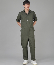 SAINTCREW（セントクルー）の「Retroline Cargo Short Sleeve Jumpsuit RLC-514 Khaki（つなぎ/オールインワン・メンズ）」