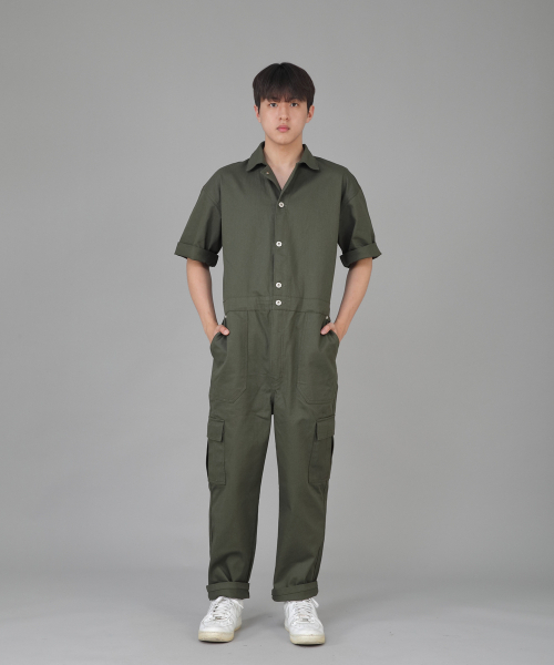 SAINTCREW(セントクルー)の「レトロラインカーゴ半袖ジャンプスーツ RLC-514 カーキ(つなぎ/オールインワン・メンズ・その他・MEDIUM/LARGE/X-LARGE)」の5枚目の写真