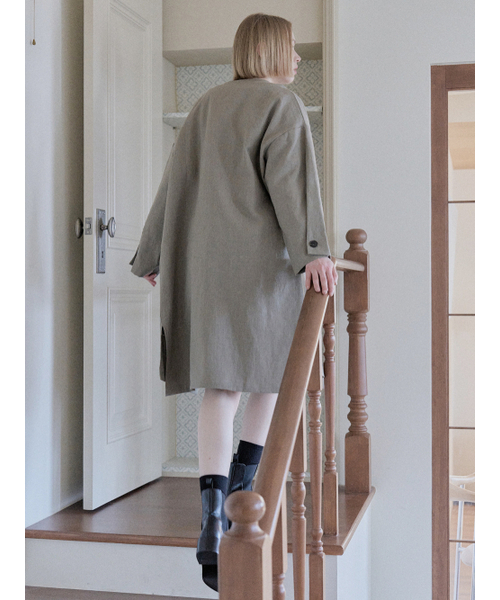 AVANT-G(アバン)の「Linen Long Jacket - KHAKI(その他アウター・レディース・その他・FREE)」の5枚目の写真