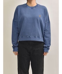 YEYE（イエイエ）の「Crest Logo Crop Pigment Crewneck - Blue（スウェット）」