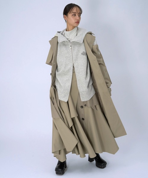 HARE（ハレ）の「サイコウチクトレンチスカート(HARE)（スカート・レディース・ベージュ/ブラック・FREE）」の6枚目の写真
