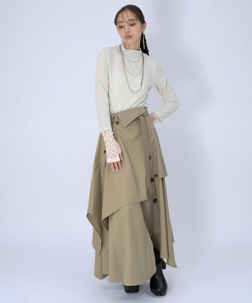 HARE（ハレ）の「サイコウチクトレンチスカート(HARE)（スカート・レディース・ベージュ/ブラック・FREE）」の8枚目の写真