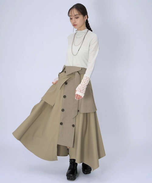 HARE（ハレ）の「サイコウチクトレンチスカート(HARE)（スカート・レディース・ベージュ/ブラック・FREE）」の10枚目の写真