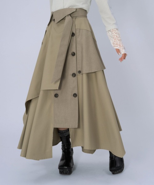 HARE（ハレ）の「サイコウチクトレンチスカート(HARE)（スカート・レディース・ベージュ/ブラック・FREE）」の17枚目の写真