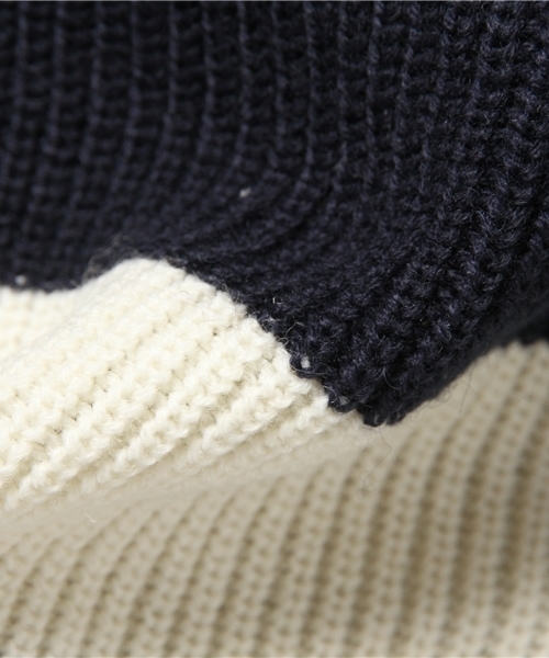 ikka（イッカ）の「畦切替ボーダープルオーバー（ニット/セーター・メンズ・ネイビー/ライトグレー/ホワイト・SMALL/LARGE/MEDIUM/X-LARGE）」の8枚目の写真