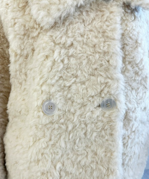 MISCH MASCH(ミッシュマッシュ)の「一部店舗限定 ビッグカラーショートボアジャケット(その他アウター・レディース・アイボリー/ブラック・フリ-)」の17枚目の写真