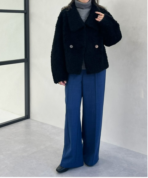 MISCH MASCH(ミッシュマッシュ)の「一部店舗限定 ビッグカラーショートボアジャケット(その他アウター・レディース・アイボリー/ブラック・フリ-)」の9枚目の写真