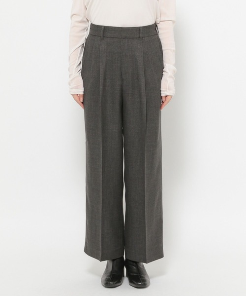 LOWRYS FARM（ローリーズファーム）の「メランジツイルワイドパンツ　589177（デニムパンツ・レディース・グレー/チャコールグレー/ブラウン/ネイビー・SMALL/MEDIUM/LARGE）」の5枚目の写真