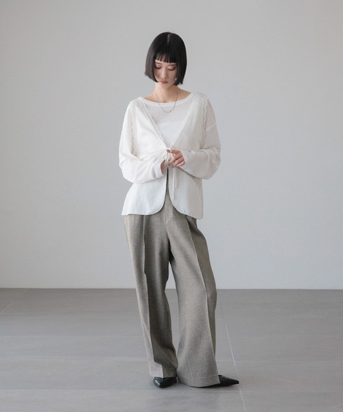 LOWRYS FARM(ローリーズファーム)の「メランジツイルワイドパンツ 589177(デニムパンツ・レディース・グレー/チャコールグレー/ブラウン/ネイビー・SMALL/MEDIUM/LARGE)」の13枚目の写真