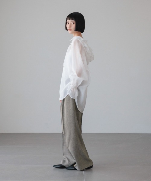 LOWRYS FARM(ローリーズファーム)の「メランジツイルワイドパンツ 589177(デニムパンツ・レディース・グレー/チャコールグレー/ブラウン/ネイビー・SMALL/MEDIUM/LARGE)」の19枚目の写真