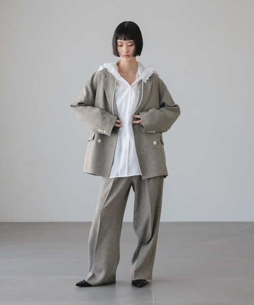 LOWRYS FARM(ローリーズファーム)の「メランジツイルワイドパンツ 589177(デニムパンツ・レディース・グレー/チャコールグレー/ブラウン/ネイビー・SMALL/MEDIUM/LARGE)」の21枚目の写真