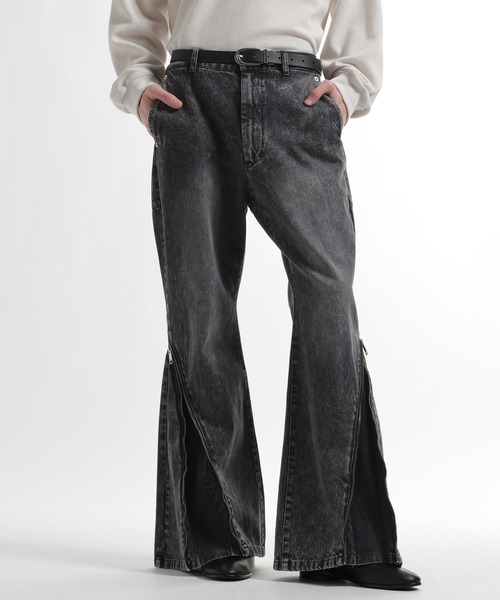 HARE（ハレ）の「カーブZIPデニムパンツ(HARE)（デニムパンツ・メンズ・ブラック/パープル系その他・SMALL/MEDIUM）」の2枚目の写真