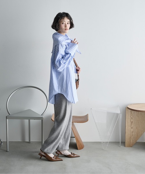 JMストライプ柄オーバーブラウス✨ select MOCA（セレクトモカ） ブラウス シャツ 「ZOZO限定」ストライプ