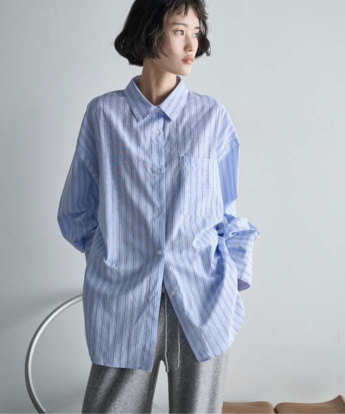 ストールセットオーバーサイズストライプシャツ（シャツ/ブラウス
