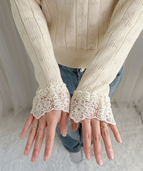 frunco（フランコ）の「【ZOZOTOWN限定】Vネックレースカットトップス（Tシャツ/カットソー・レディース・グレー/アイボリー/ブラック・FREE）」の19枚目の写真