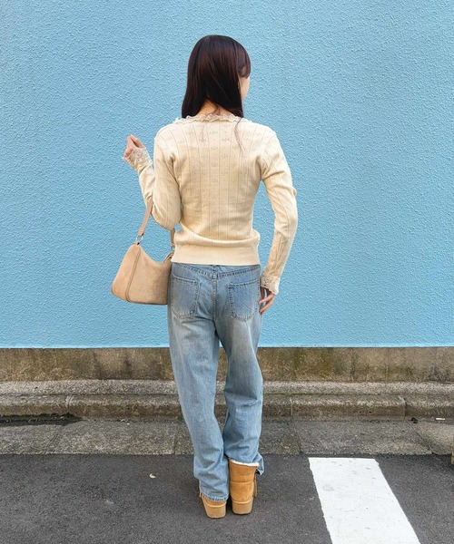 frunco（フランコ）の「【ZOZOTOWN限定】Vネックレースカットトップス（Tシャツ/カットソー・レディース・グレー/アイボリー/ブラック・FREE）」の16枚目の写真