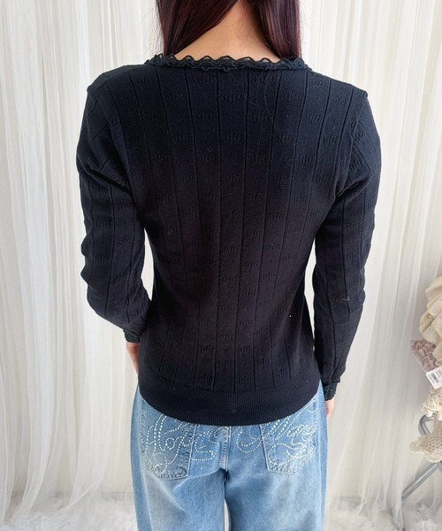 frunco（フランコ）の「【ZOZOTOWN限定】Vネックレースカットトップス（Tシャツ/カットソー・レディース・グレー/アイボリー/ブラック・FREE）」の22枚目の写真