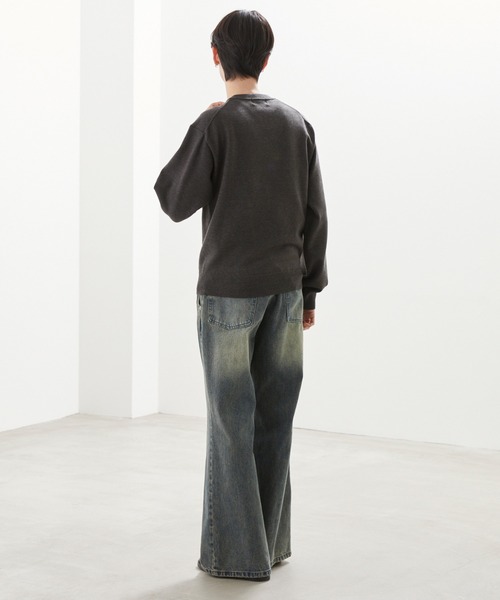 LUENNA（ルエナ）の「【LUENNA】Basic V-Neck Knit / ベーシック Vネックニット（ニット/セーター・メンズ・チャコールグレー/ブルー・L/M/S）」の9枚目の写真