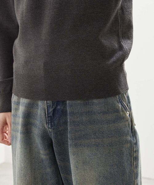 LUENNA（ルエナ）の「【LUENNA】Basic V-Neck Knit / ベーシック Vネックニット（ニット/セーター・メンズ・チャコールグレー/ブルー・L/M/S）」の11枚目の写真
