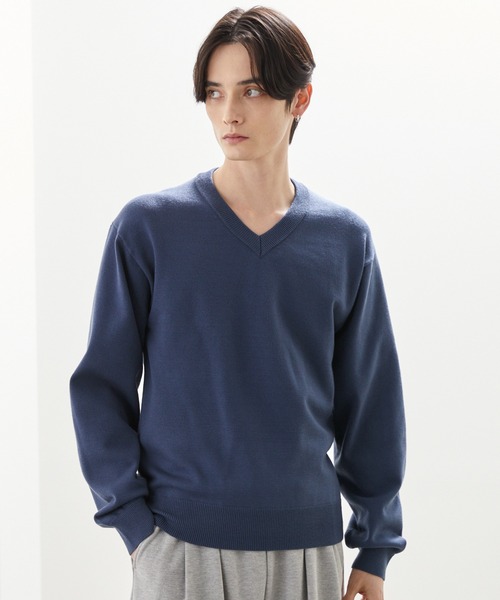 LUENNA（ルエナ）の「【LUENNA】Basic V-Neck Knit / ベーシック Vネックニット（ニット/セーター・メンズ・チャコールグレー/ブルー・L/M/S）」の17枚目の写真