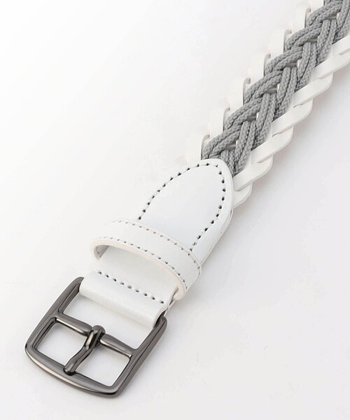 NICOLE CLUB FOR MEN（ニコルクラブフォーメン）の「ナローコードメッシュベルト（ベルト・メンズ・ダークブラウン/オフホワイト/グレー・FREE）」の2枚目の写真