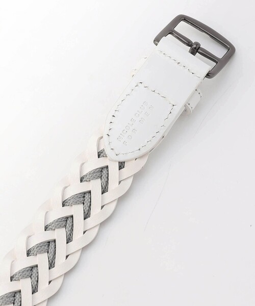 NICOLE CLUB FOR MEN（ニコルクラブフォーメン）の「ナローコードメッシュベルト（ベルト・メンズ・ダークブラウン/オフホワイト/グレー・FREE）」の4枚目の写真