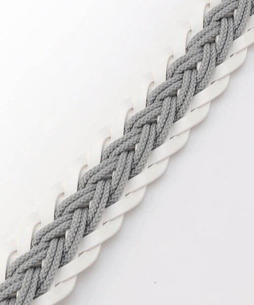 NICOLE CLUB FOR MEN（ニコルクラブフォーメン）の「ナローコードメッシュベルト（ベルト・メンズ・ダークブラウン/オフホワイト/グレー・FREE）」の5枚目の写真