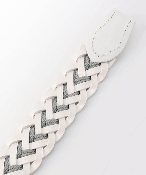 NICOLE CLUB FOR MEN（ニコルクラブフォーメン）の「ナローコードメッシュベルト（ベルト・メンズ・ダークブラウン/オフホワイト/グレー・FREE）」の6枚目の写真