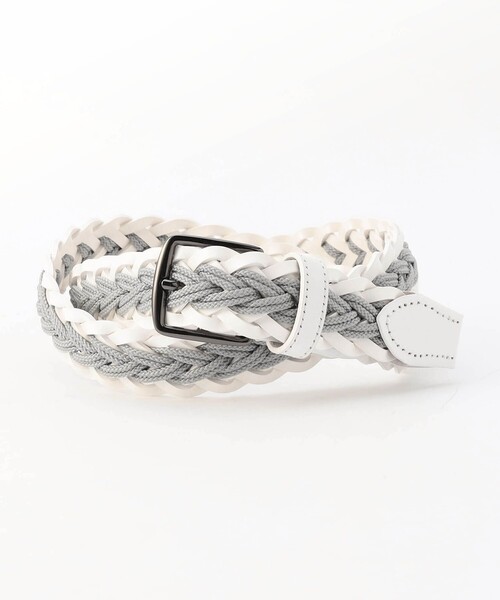 NICOLE CLUB FOR MEN（ニコルクラブフォーメン）の「ナローコードメッシュベルト（ベルト・メンズ・ダークブラウン/オフホワイト/グレー・FREE）」の7枚目の写真
