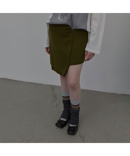 LCDC TM（エルシーディーシーティーエム）の「DOUBLE LAYER KNIT SKIRT (KHAKI)（ニット/セーター・レディース・その他・MEDIUM/SMALL）」の4枚目の写真