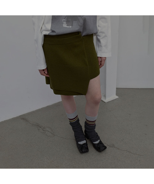 LCDC TM（エルシーディーシーティーエム）の「DOUBLE LAYER KNIT SKIRT (KHAKI)（ニット/セーター・レディース・その他・MEDIUM/SMALL）」の5枚目の写真