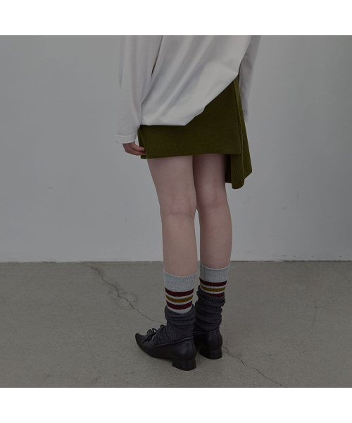 LCDC TM（エルシーディーシーティーエム）の「DOUBLE LAYER KNIT SKIRT (KHAKI)（ニット/セーター・レディース・その他・MEDIUM/SMALL）」の6枚目の写真
