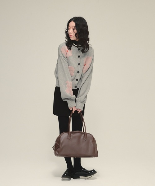 eL（エル）の「【eL】5G Flower Jacquard Cardigan/641224（カーディガン/ボレロ・レディース・グレー系/ネイビー系・FREE）」の4枚目の写真