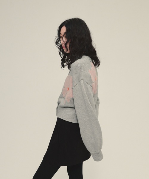 eL（エル）の「【eL】5G Flower Jacquard Cardigan/641224（カーディガン/ボレロ・レディース・グレー系/ネイビー系・FREE）」の7枚目の写真