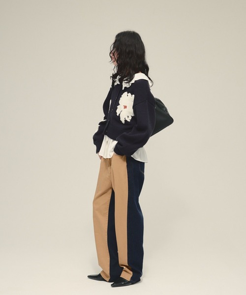 eL（エル）の「【eL】5G Flower Jacquard Cardigan/641224（カーディガン/ボレロ・レディース・グレー系/ネイビー系・FREE）」の10枚目の写真