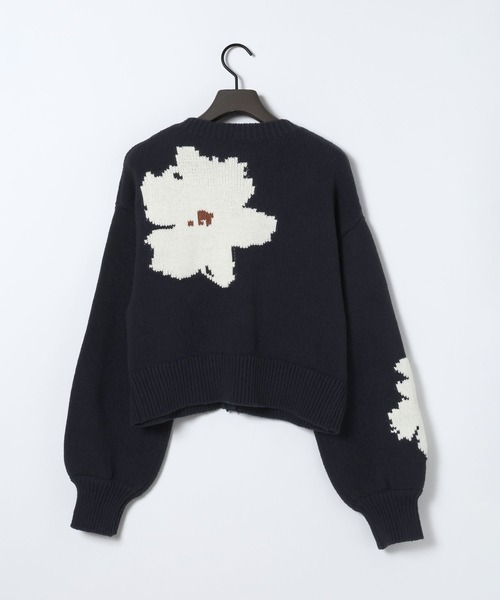 eL（エル）の「【eL】5G Flower Jacquard Cardigan/641224（カーディガン/ボレロ・レディース・グレー系/ネイビー系・FREE）」の22枚目の写真