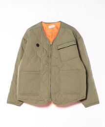 ATELANE（アテレーン）の「/ATELANE/リップストップキルティング中綿電熱付きノーカラーブルゾン（ブルゾン）」