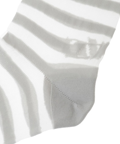 Candy Stripper(キャンディストリッパー)の「CND BORDER SHEER KNEE HIGH ソックス(ソックス/靴下・レディース・グレー/ライトピンク/ブラック・FREE)」の7枚目の写真