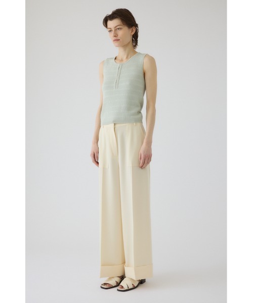 RIM.ARK（リムアーク）の「W-length mannish PT ダブルレングス マニッシュパンツ（スラックス・レディース・ブラック/アイボリー/ネイビー・38/36）」の10枚目の写真