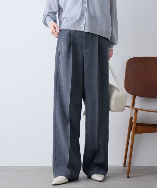 Aunely(オーネリー)の「【Aunely】すぐサラ UVタックワイド スラックス <YOSOOIシリーズ>(スラックス・レディース・ブラウン/グレイッシュベージュ/ブラック/グレー/ネイビー系/ネイビー/チャコールグレー・S/M/L)」の7枚目の写真