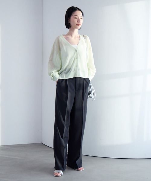Aunely(オーネリー)の「【Aunely】すぐサラ UVタックワイド スラックス <YOSOOIシリーズ>(スラックス・レディース・ブラウン/グレイッシュベージュ/ブラック/グレー/ネイビー系/ネイビー/チャコールグレー・S/M/L)」の13枚目の写真