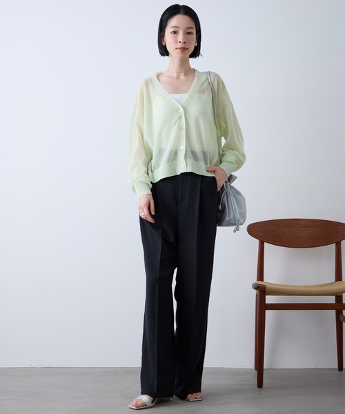 Aunely(オーネリー)の「【Aunely】すぐサラ UVタックワイド スラックス <YOSOOIシリーズ>(スラックス・レディース・ブラウン/グレイッシュベージュ/ブラック/グレー/ネイビー系/ネイビー/チャコールグレー・S/M/L)」の18枚目の写真