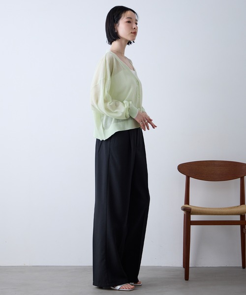 Aunely(オーネリー)の「【Aunely】すぐサラ UVタックワイド スラックス <YOSOOIシリーズ>(スラックス・レディース・ブラウン/グレイッシュベージュ/ブラック/グレー/ネイビー系/ネイビー/チャコールグレー・S/M/L)」の19枚目の写真