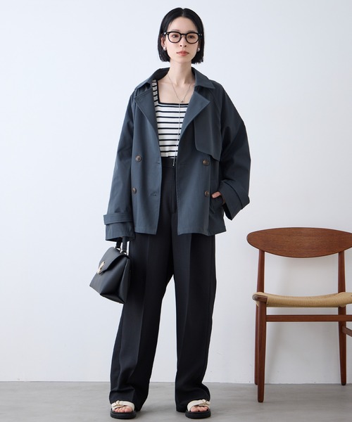 Aunely(オーネリー)の「【Aunely】すぐサラ UVタックワイド スラックス <YOSOOIシリーズ>(スラックス・レディース・ブラウン/グレイッシュベージュ/ブラック/グレー/ネイビー系/ネイビー/チャコールグレー・S/M/L)」の22枚目の写真