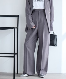 Aunely（オーネリー）の「【Aunely】すぐサラ UVタックワイド スラックス <YOSOOIシリーズ>（スラックス）」