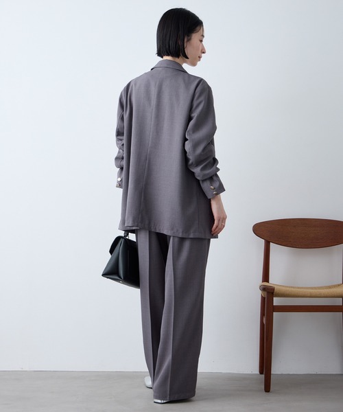 Aunely】すぐサラ UVタックワイド スラックス ＜YOSOOIシリーズ